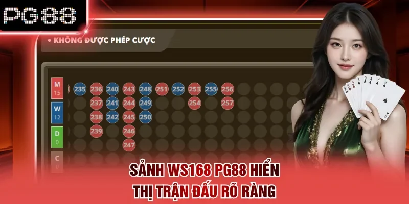 Sảnh Ws168 PG88 hiển thị trận đấu rõ ràng